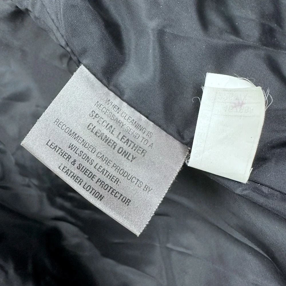 Vintage WILSONS Genuine Soft Leather Jacket Women's Size‎ 3XL Button Coat Black